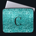Housse Pour Ordinateur Portable Turquoise Aqua Turquoise Parties scintillant étinc<br><div class="desc">Chic Turquoise Aqua Turquoise Parties scintillant Sparkle Luxury Glam Monogram Portable Sleeve,  avec audacieuse,  chunky,  fausse parties scintillant bleu aqua (turquoise turquoise) et votre monogramme personnalisé. Veuillez nous contacter à cedarandstring@gmail.com si vous avez besoin d'aide pour la conception ou pour vous renseigner sur les produits correspondants.</div>
