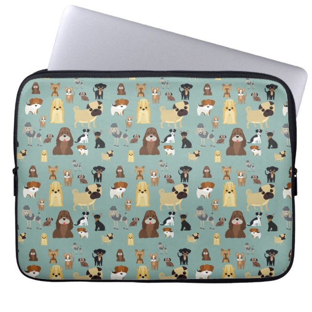 Housse Pour Ordinateur Portable turquoise background dopattern (Devant)