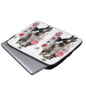 Housse Pour Ordinateur Portable Tuxedo Chat Cute Jolie Fleurs Chats Aquarelle (Devant bas)