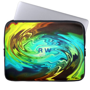 Housse Pour Ordinateur Portable Twisting Liquid Multicolors Personnalisé
