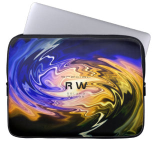 Housse Pour Ordinateur Portable Twisting Liquid Multicolors Personnalisé