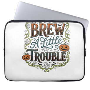 Housse Pour Ordinateur Portable Typographie de sorcière d'Halloween Brasse Un Peu