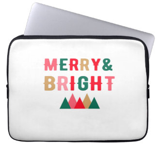 Housse Pour Ordinateur Portable Typographie verte rouge et Brown en gras