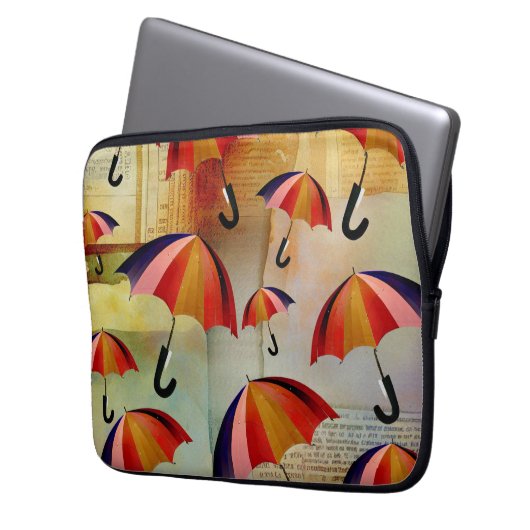 HOUSSE POUR ORDINATEUR PORTABLE UMBRELLA PATTERNS IN A CAPTIVATING COLLAGE (devant gauche)