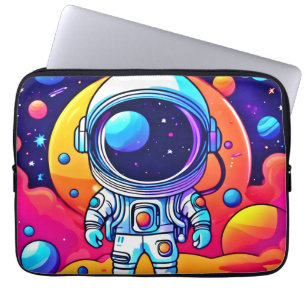 Housse Pour Ordinateur Portable Un astronaute dynamique en art cosmique