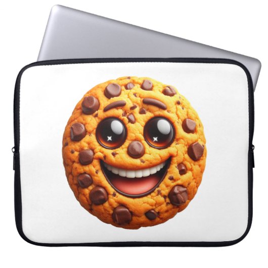 Housse Pour Ordinateur Portable Un biscuit souriant. (Devant)