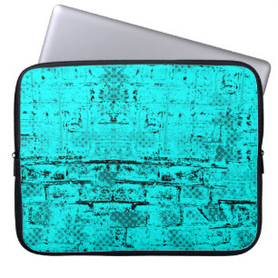 Housse Pour Ordinateur Portable Un bleu turquoise grinçant sans couleur. Éléments