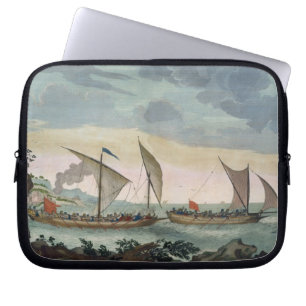 Housse Pour Ordinateur Portable Un brigantin donnant la chasse à un Felucca, et