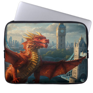 Housse Pour Ordinateur Portable Un dragon écossais rouge réchauffe Londres