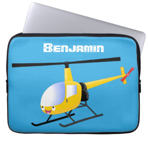 Housse Pour Ordinateur Portable Un joli hélicoptère de dessin animé jaune
