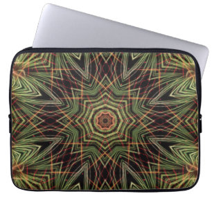 Housse Pour Ordinateur Portable Un kaléidoscope de Coque portable vert 13 pouces