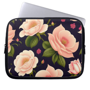 Housse Pour Ordinateur Portable Un motif sans soudure avec des roses roses sur un