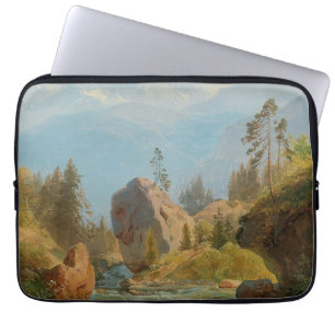 Housse Pour Ordinateur Portable Un paysage de montagne avec le ruisseau - Albert Z