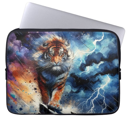 Housse Pour Ordinateur Portable Un tigre majestueux (Devant)