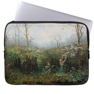 Housse Pour Ordinateur Portable Une fille dans le jardin - Olga Wisinger-Florian