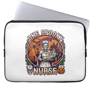 Housse Pour Ordinateur Portable Une infirmière effrayante Halloween squelette poti