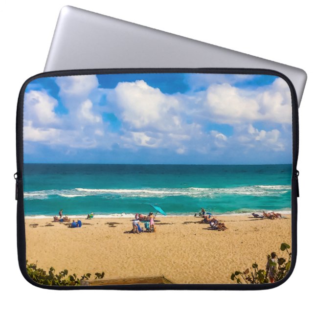 Housse Pour Ordinateur Portable Une journée à la plage (Devant)