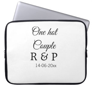 Housse Pour Ordinateur Portable Une lettre initiale de nom de couple chaud date te