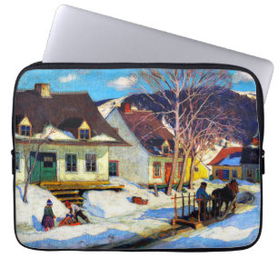 Housse Pour Ordinateur Portable Une rue de village québécois par Clarence Gagnon