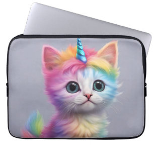Housse Pour Ordinateur Portable Unicorne arc-en-ciel Kitten