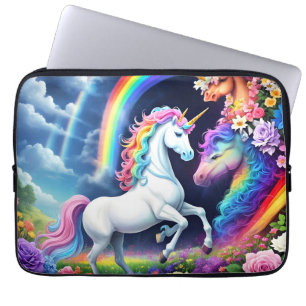 Housse Pour Ordinateur Portable Unicorne arc-en-ciel une