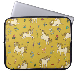 Housse Pour Ordinateur Portable Unicorne forestière : modèle floral Vintage
