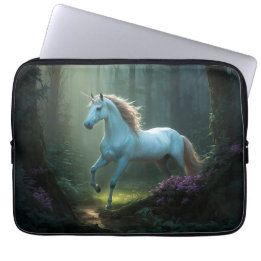 Housse Pour Ordinateur Portable Unicorne magique en forêt enchantée