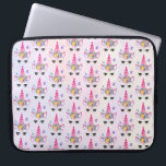 Housse Pour Ordinateur Portable Unicorne tendance avec couronne et papillons flora<br><div class="desc">Une pochette pour ordinateur portable avec un motif extensible. Une licorne rose tendance. Orné d'une tête fleurie de fantaisie. Des papillons Whimsical volent autour de nous. Un arrière - plan d'aquarelle jaune et violet pâle.</div>