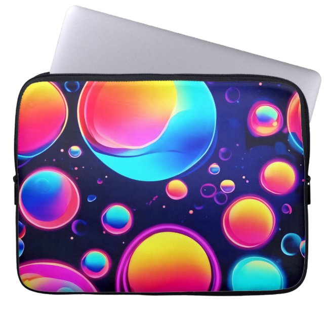 Housse Pour Ordinateur Portable Univers de bulles néon (Devant)