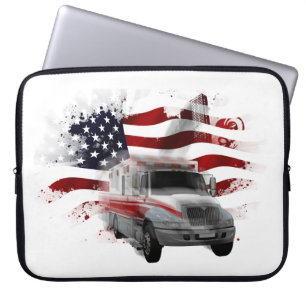 Housse Pour Ordinateur Portable US Flag Ambulance phone case EMT Paramedic