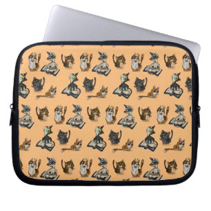 Housse Pour Ordinateur Portable Utile étude Chats Jaune