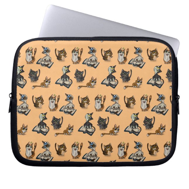 Housse Pour Ordinateur Portable Utile étude Chats Jaune (Devant)