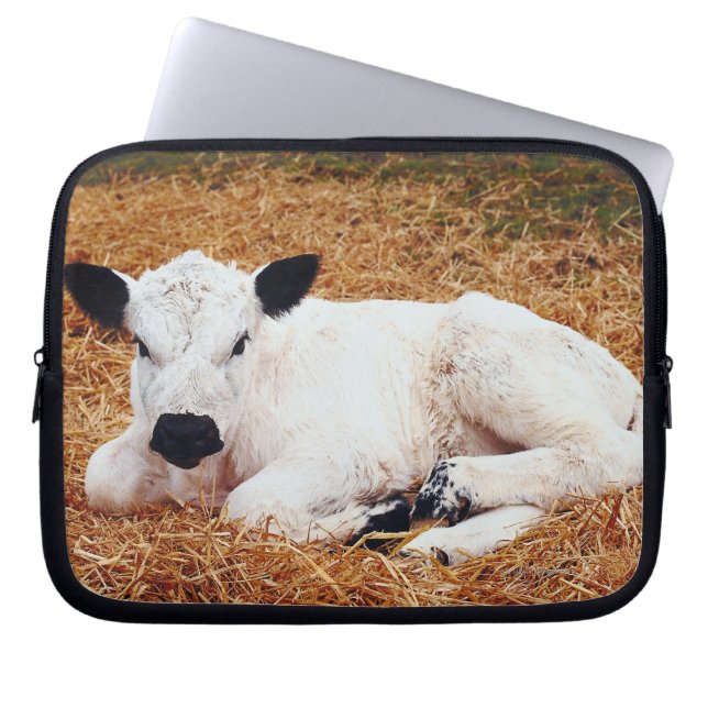 Housse Pour Ordinateur Portable Vache bébé, veau (Devant)