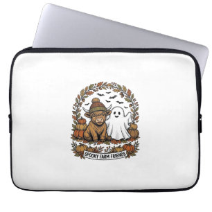 Housse Pour Ordinateur Portable Vache des Highlands Halloween Fantôme Citrouille A