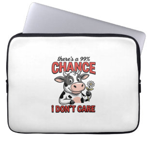 Housse Pour Ordinateur Portable Vache Drôle Chance Je M'en Fiche Vintage