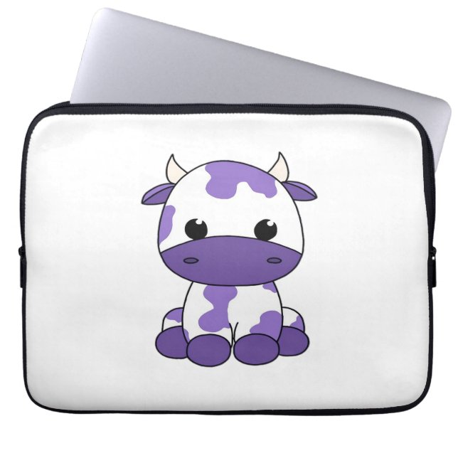 Housse Pour Ordinateur Portable Vache pourpre T-shirt surdimensionné_1 (Devant)
