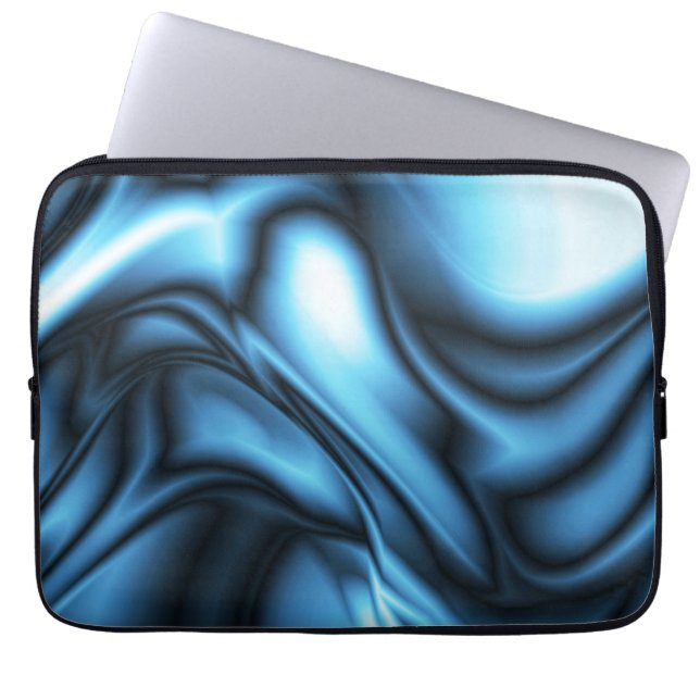 Housse Pour Ordinateur Portable Vague de soie bleue (Devant)