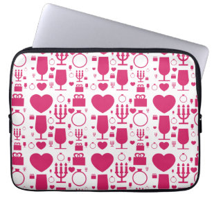 Housse Pour Ordinateur Portable Valentines éléments de jour motif