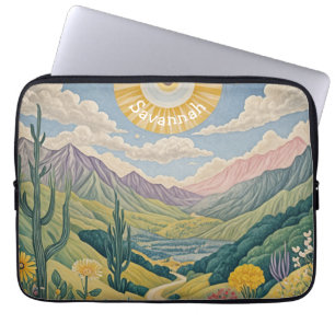 Housse Pour Ordinateur Portable Vallée tranquille : Paysage pastel