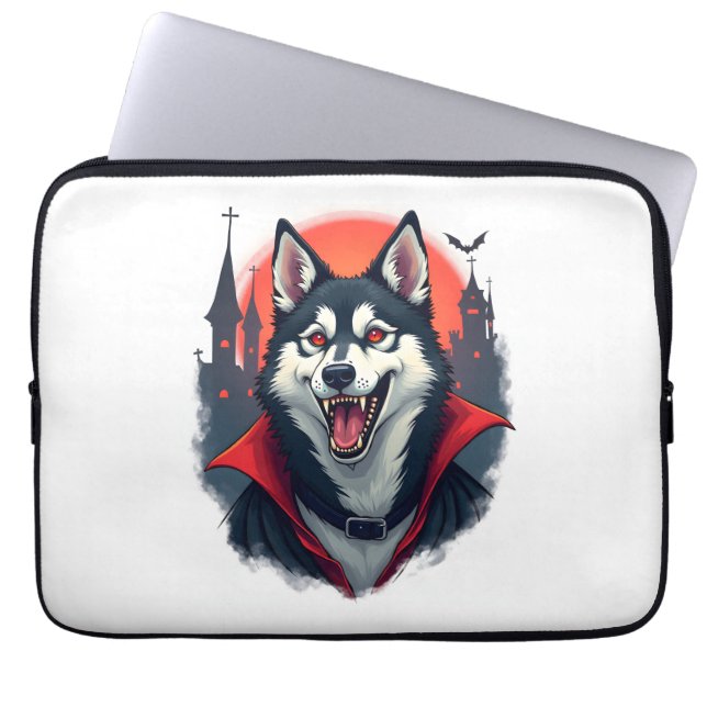 Housse Pour Ordinateur Portable Vampire Husky Bite (Devant)