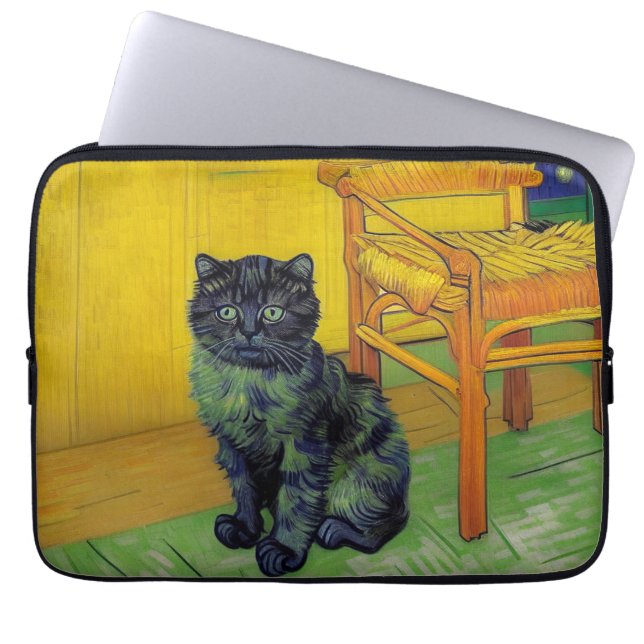 Housse Pour Ordinateur Portable Van Gogh Black Cat (Devant)