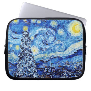 Housse Pour Ordinateur Portable Van Gogh - La nuit étoilée - Noël blanc