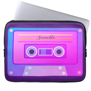 Housse Pour Ordinateur Portable Vaporwave Dégradé esthétique Purple y2k Cassette