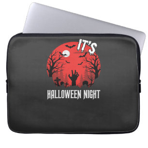 Housse Pour Ordinateur Portable Vecteur de cimetière effrayant de nuit d'Halloween