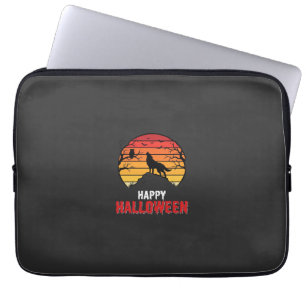 Housse Pour Ordinateur Portable Vecteur de loup de coucher de soleil Halloween heu