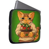 Housse Pour Ordinateur Portable Vegan Gardener Chat (Devant droit)
