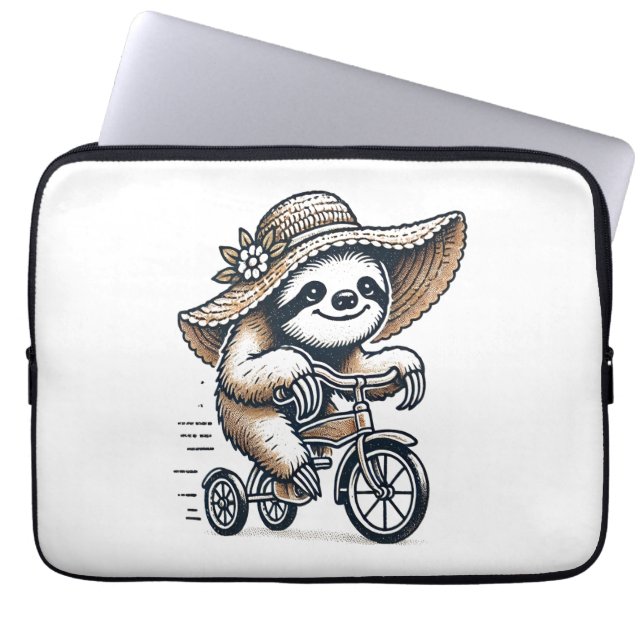 Housse Pour Ordinateur Portable Vélo d'équitation Sloth (Devant)