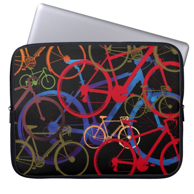 Housse Pour Ordinateur Portable Vélos couleur noir (Devant)