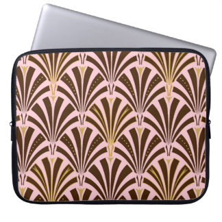 Housse Pour Ordinateur Portable Ventilateur Art déco motif - chocolat rose