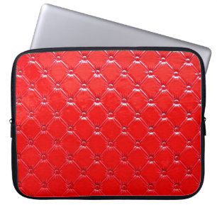 Housse Pour Ordinateur Portable Véritable rembourrage en cuir rouge.